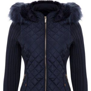 Quilted Jacket with Cozy Sweater Sleeves